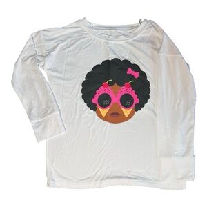 🌺 5 x 25 🌺 White and Pink Long Sleeve Graphic Tee
